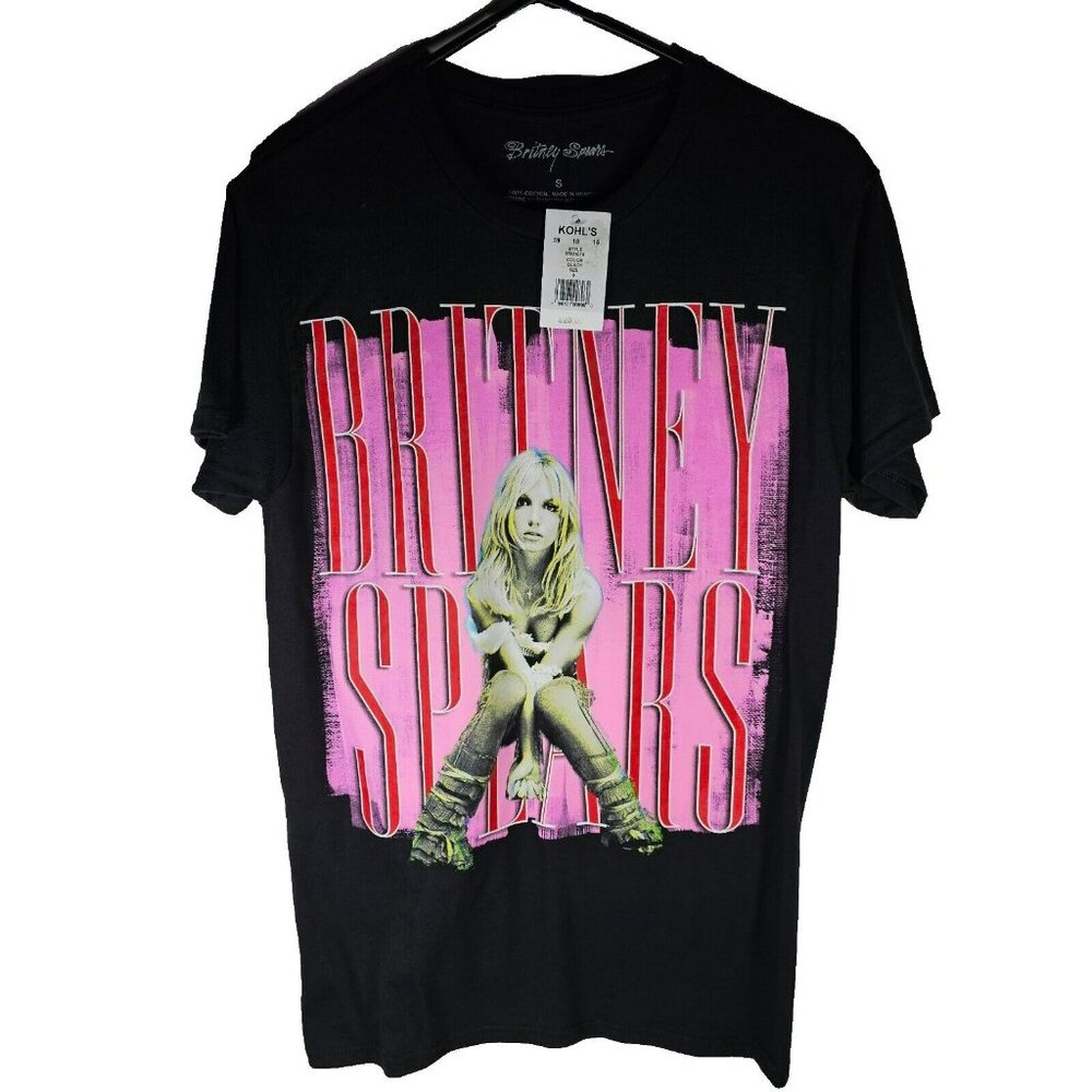 2022 Britney Spears Graphic T-Shirt NWT Short Sleeve Size S Black Pink